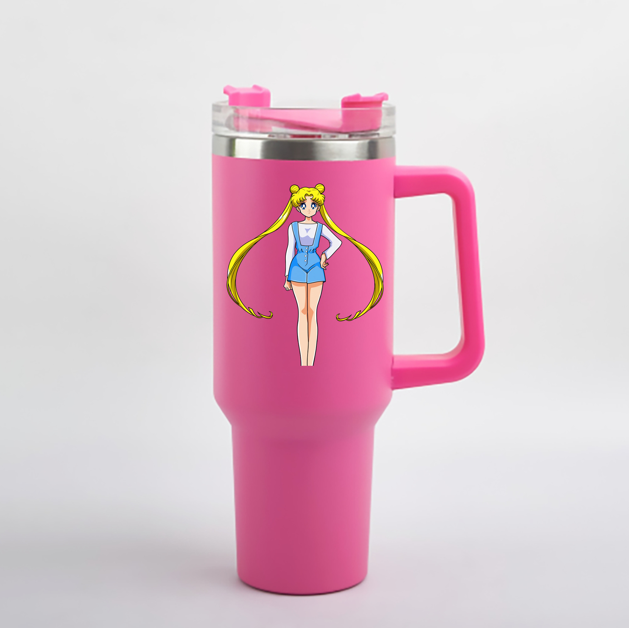 （画像用） 美少女戦士セーラームーン 愛野 美奈子 あいの みなこ Sailor Moon Aino Minako 1200mL車用タンブラー - クリスタルステッカー（プラスチックストロー付き）